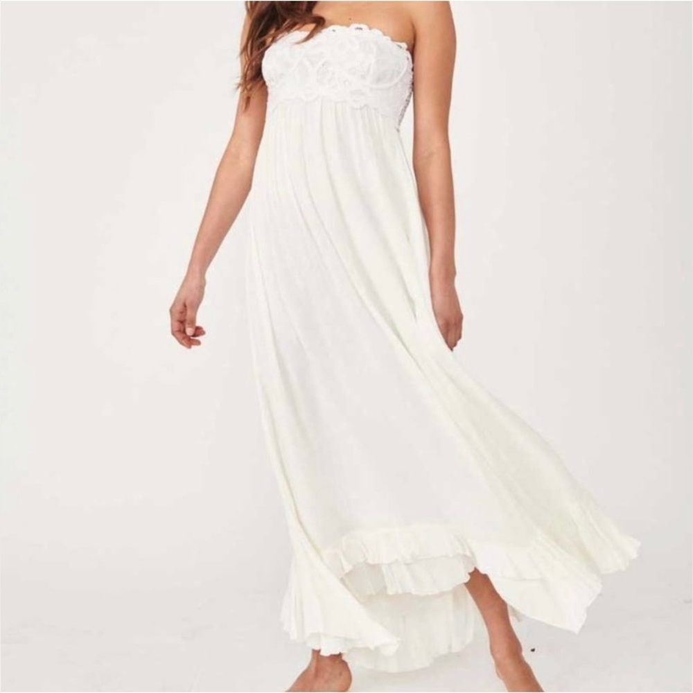 Free People Adella Corset Maxi Dress in Ivory